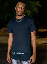 Load image into Gallery viewer, LONG BODY TEE - AUD- WRLDWD-  Short Sleeve Crew in classic BLACK
