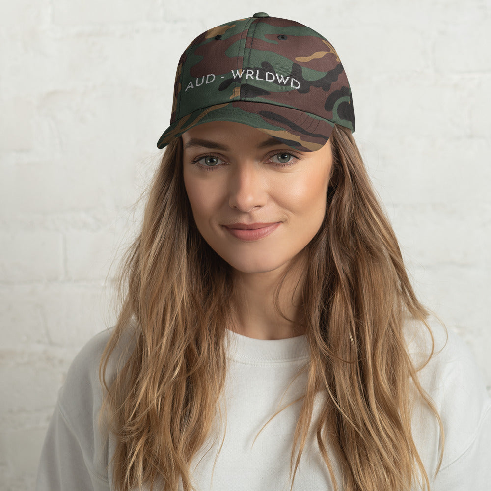 CAP /DAD HAT - AUD - WRLDWD /AVAILABLE IN PINK, CAMMO, TAN, BABY BLUE, NAVY BLUE