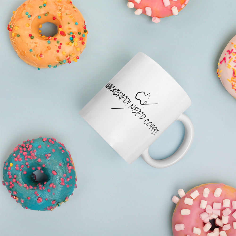 Novelty Mug “Knackered! Need Coffee”
